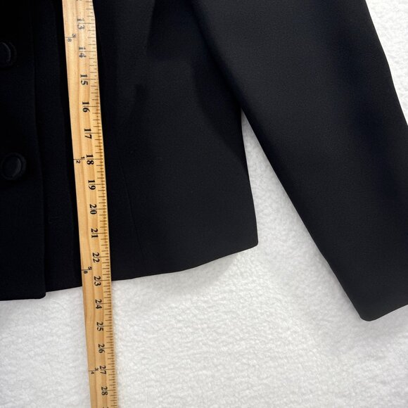 VTG Y2K Atrium 2 Piece Black Skirt Suit Satin Collar Career Whimsigoth Size 8 - Picture 13 of 16